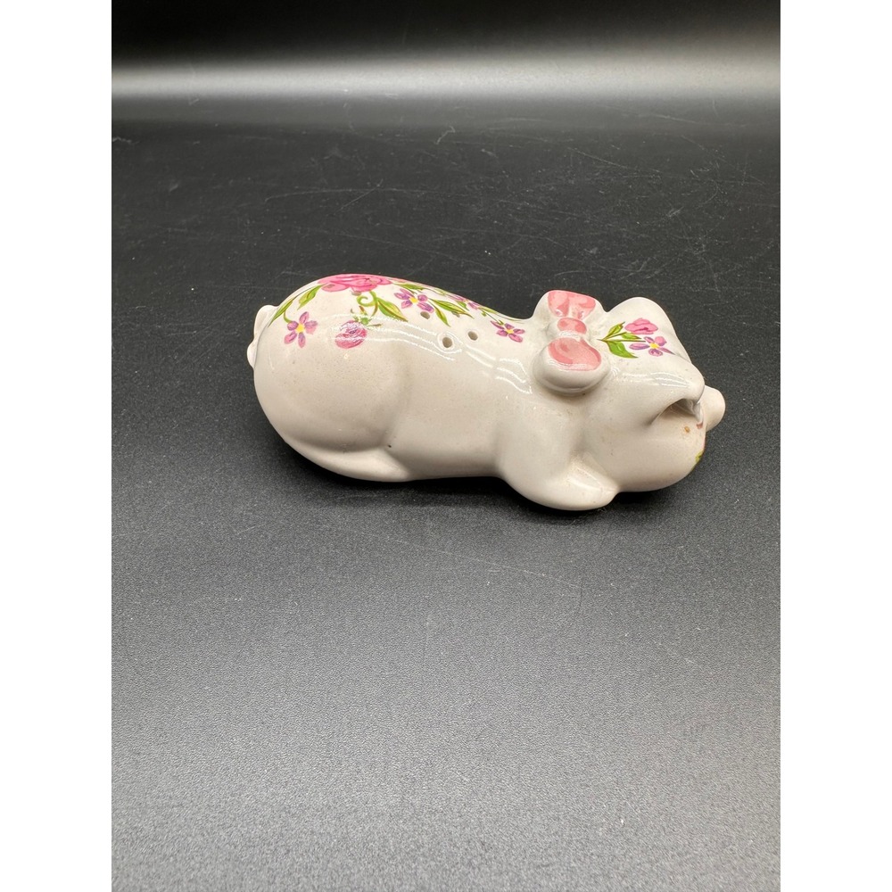 Avon Ceramarte Sleeping Pig Pomander 1978 Floral Ceramic Figurine Brazil Vintage